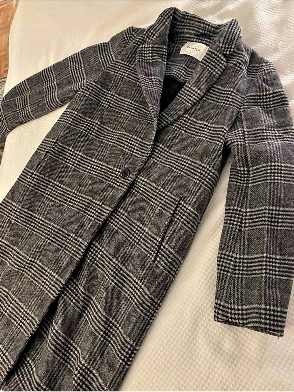 Babaton The Stedman Coat Plaid Wool & Cashmere Gray & Black
